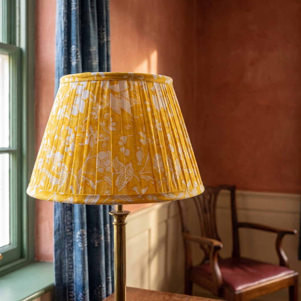 Morning Meadow Luxury Handmade Pleated Cotton UNO Lampshade