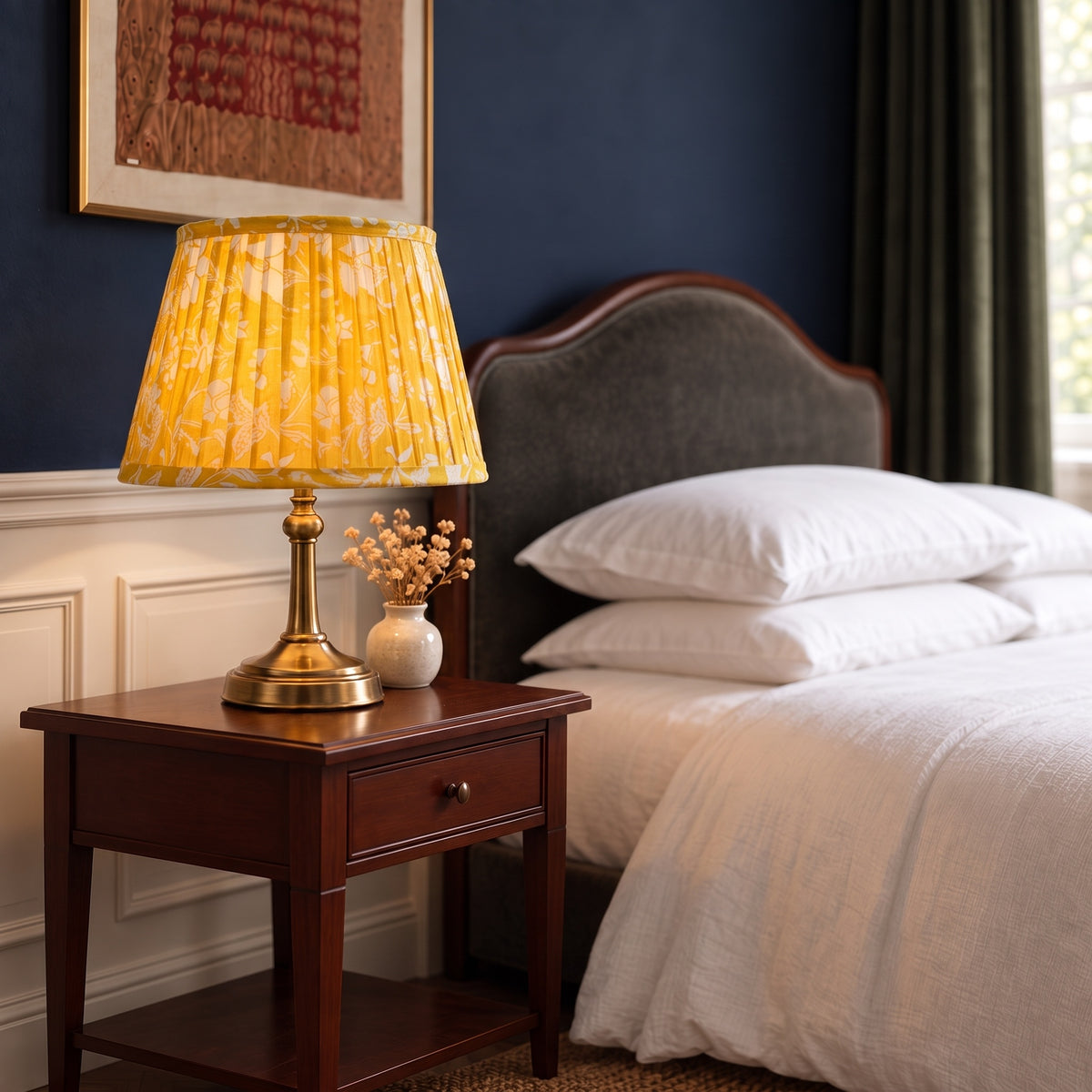 Morning Meadow Luxury Handmade Pleated Cotton UNO Lampshade