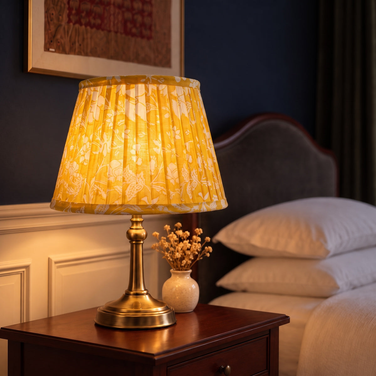 Morning Meadow Luxury Handmade Pleated Cotton UNO Lampshade