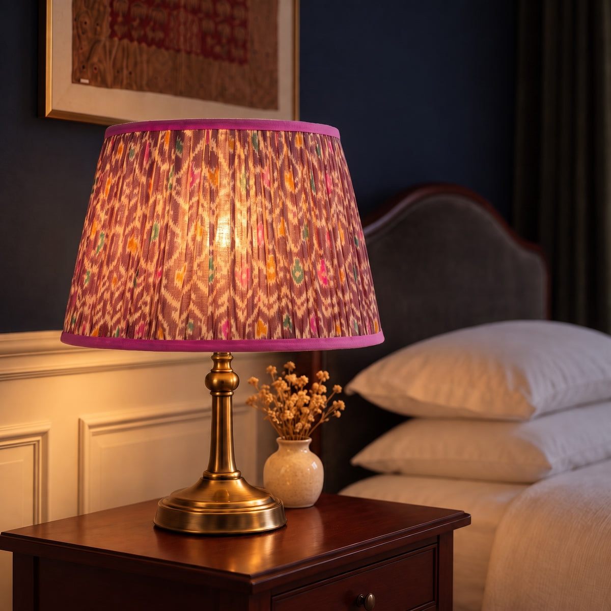 Lotus Drift Luxury Handmade Pleated Cotton UNO Lampshade