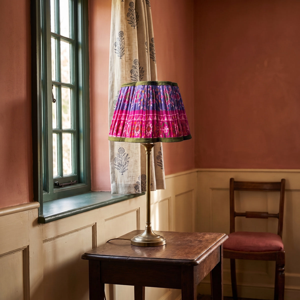 Lakeside Drift Luxury Handmade Pleated Cotton UNO Lampshade