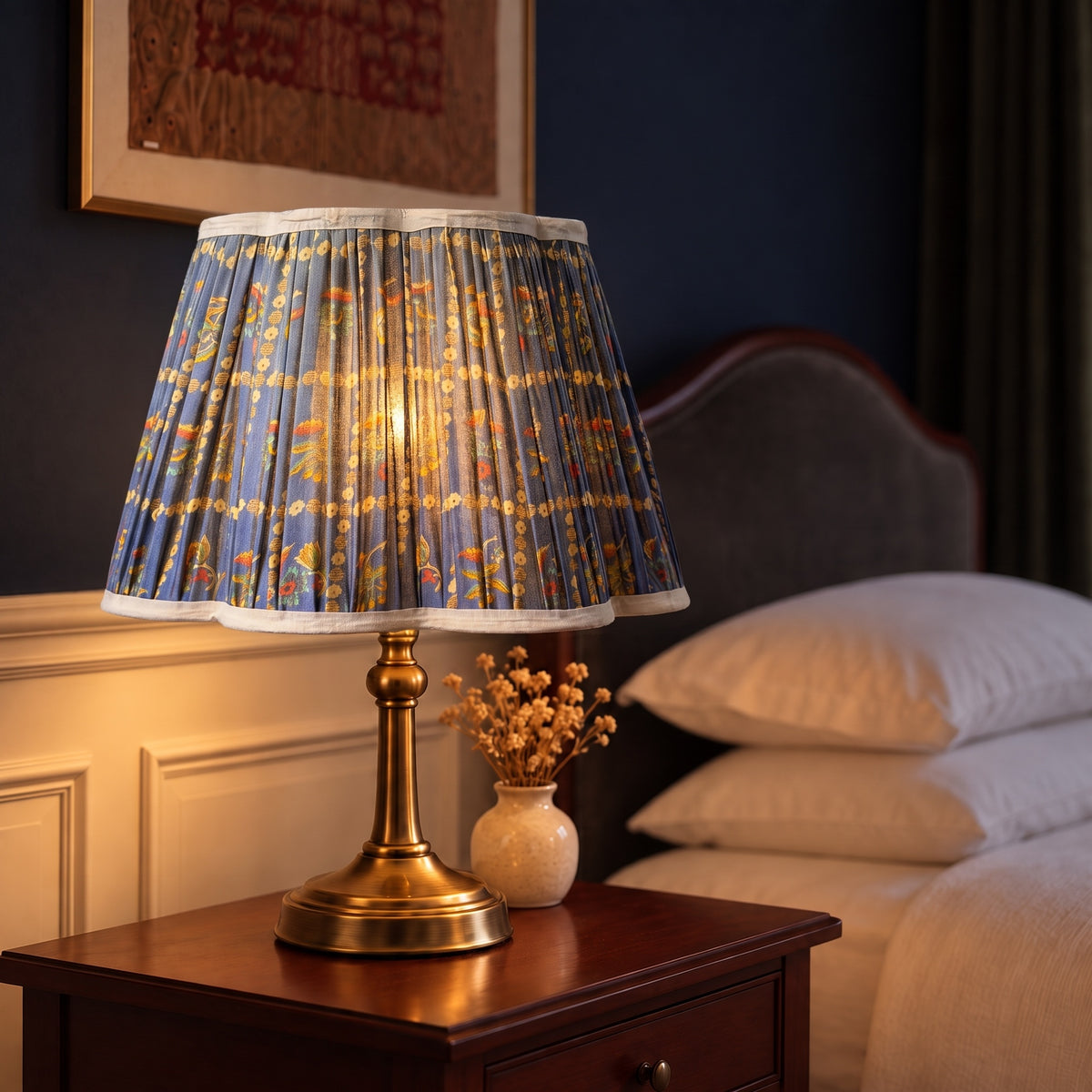Petal Meadow Luxury Handmade Pleated Cotton UNO Lampshade
