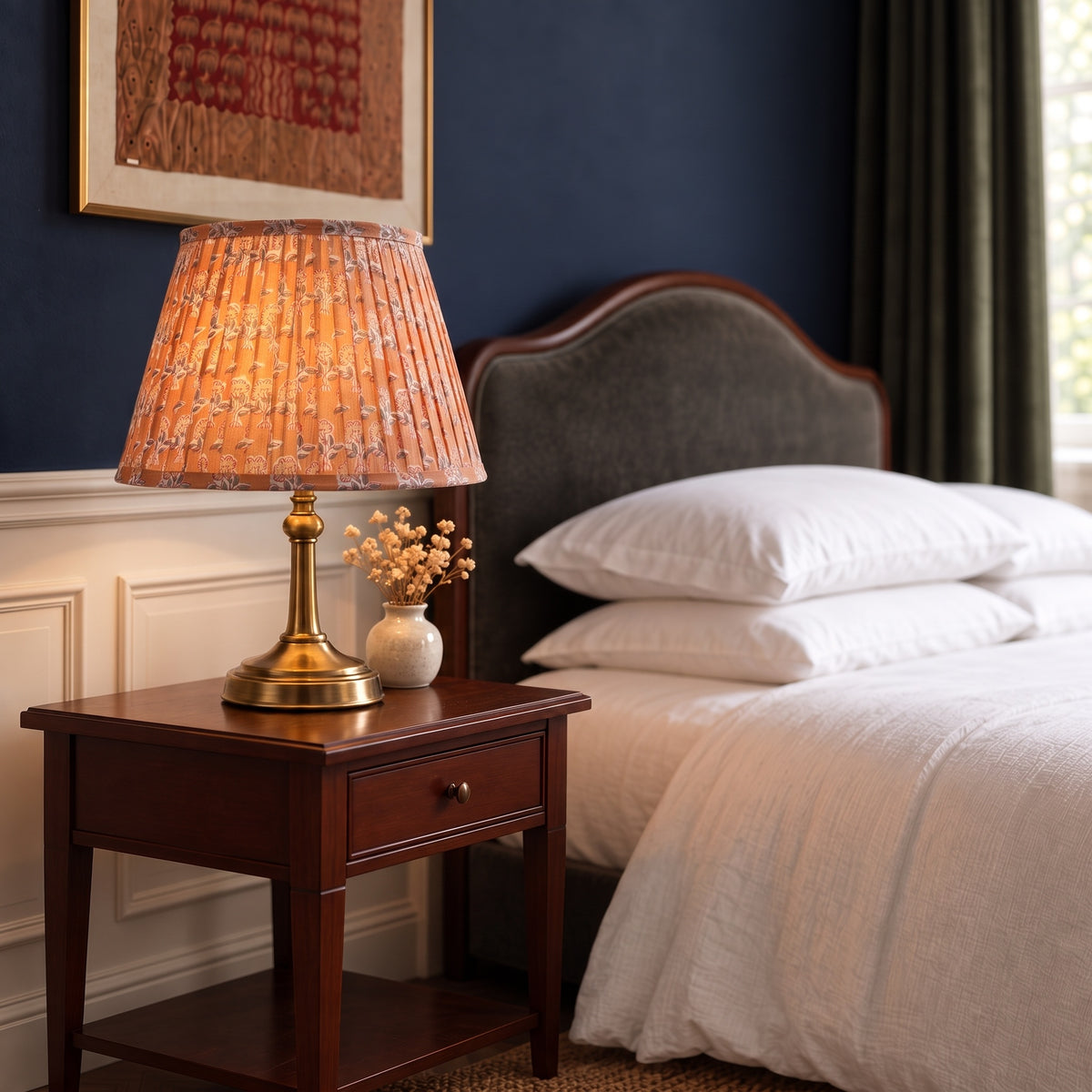 Prairie Bloom Luxury Handmade Pleated Cotton UNO Lampshade