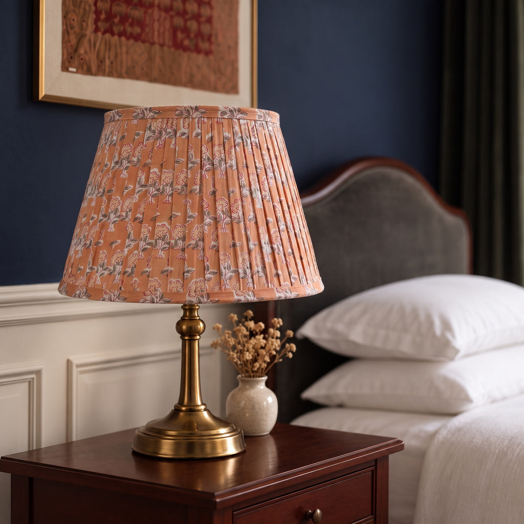 Prairie Bloom Luxury Handmade Pleated Cotton UNO Lampshade