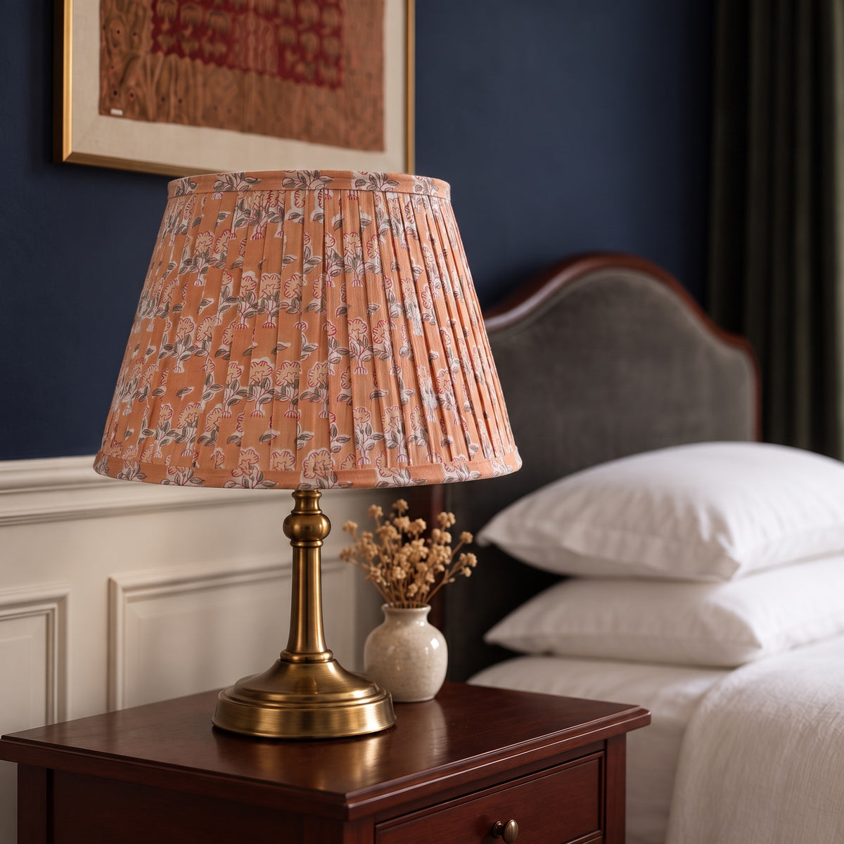 Prairie Bloom Luxury Handmade Pleated Cotton UNO Lampshade