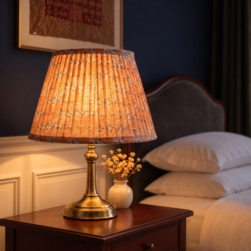 Prairie Bloom Luxury Handmade Pleated Cotton UNO Lampshade