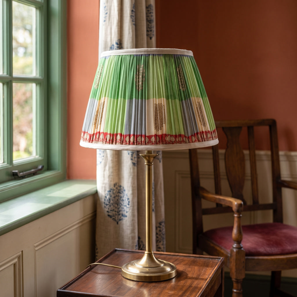 Twilight Meadow Luxury Handmade Pleated Cotton UNO Lampshade