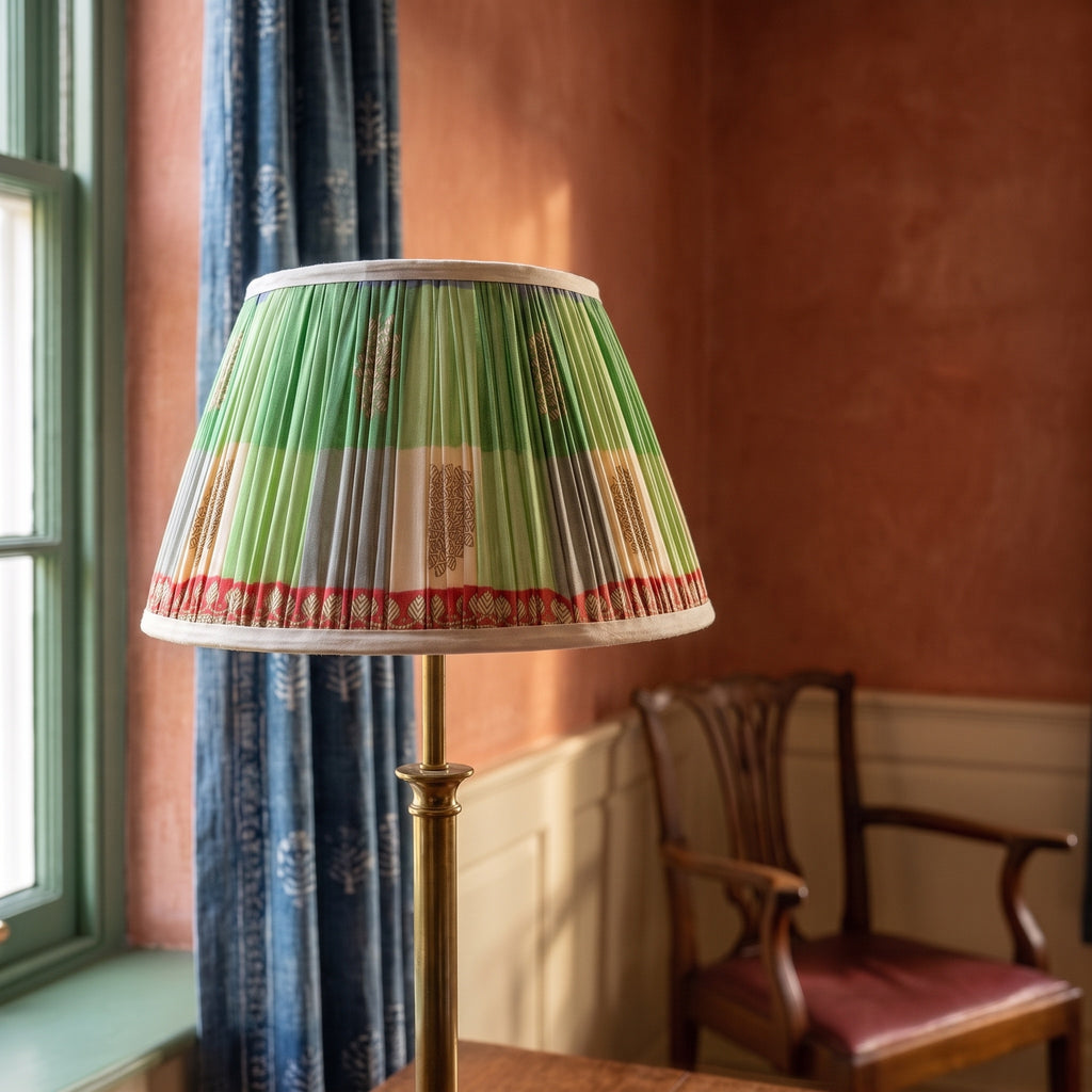 Twilight Meadow Luxury Handmade Pleated Cotton UNO Lampshade