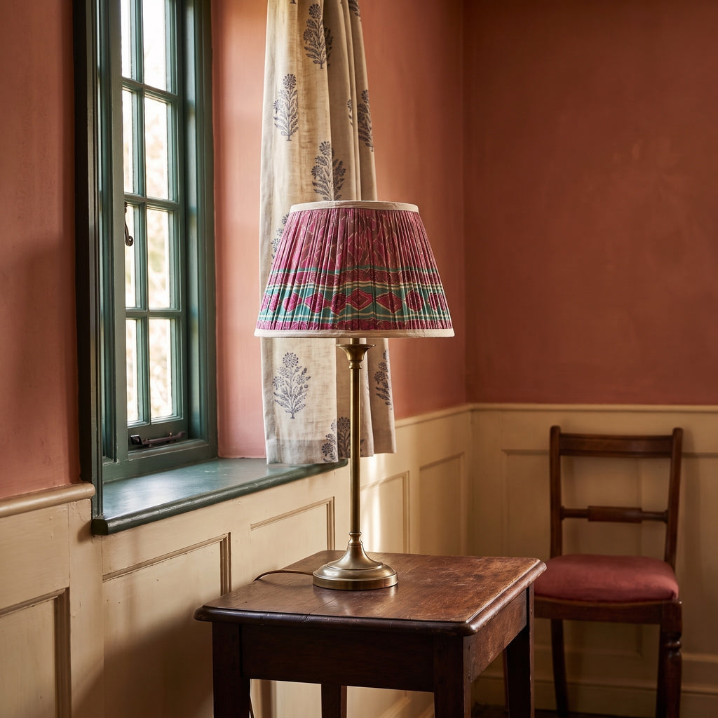 River Stone Luxury Handmade Pleated Cotton UNO Lampshade