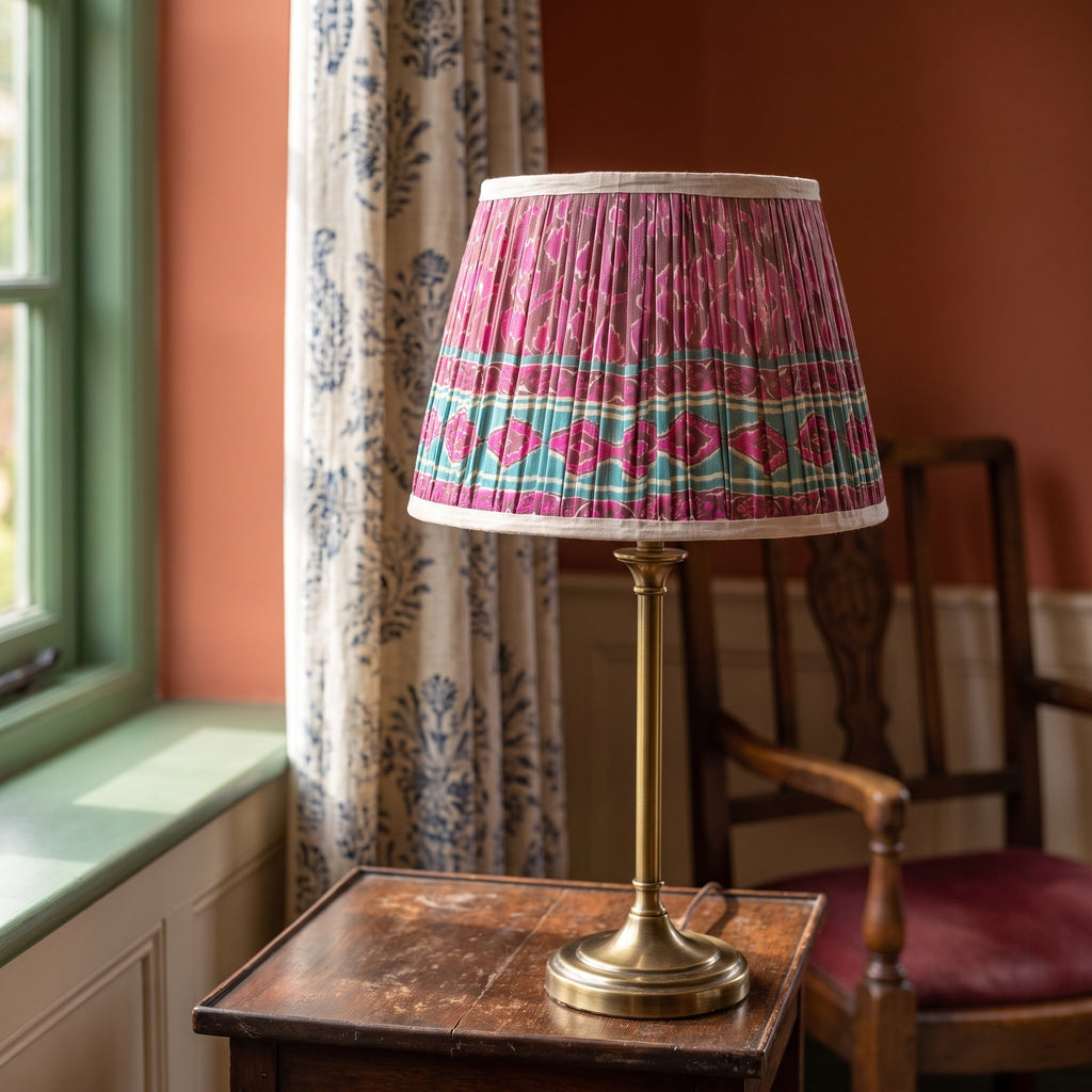 River Stone Luxury Handmade Pleated Cotton UNO Lampshade