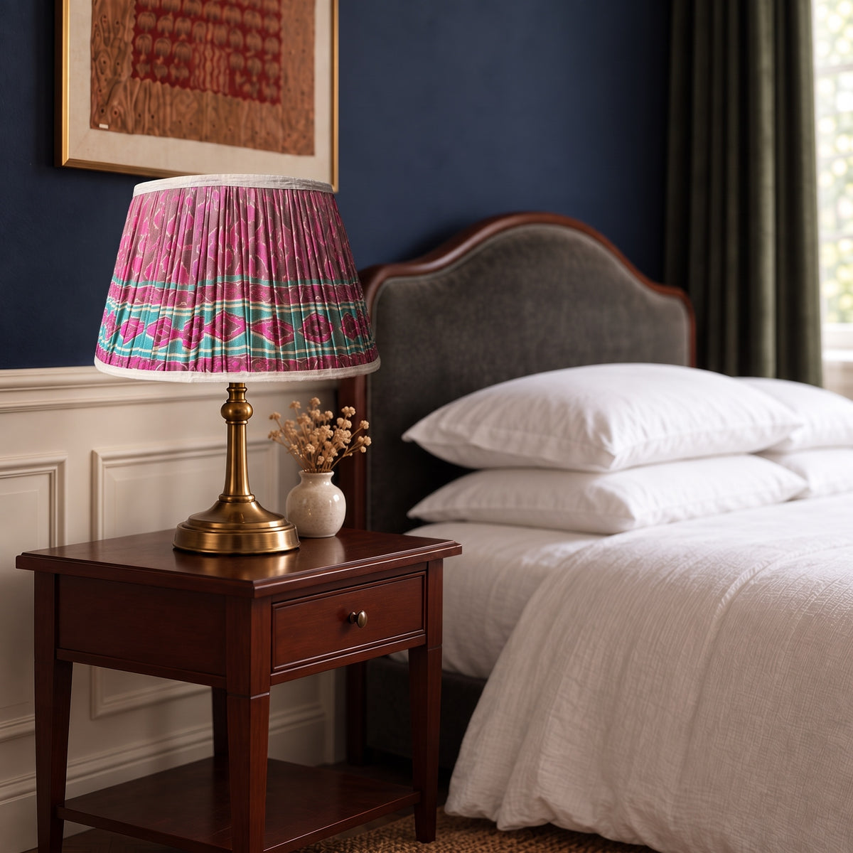 River Stone Luxury Handmade Pleated Cotton UNO Lampshade