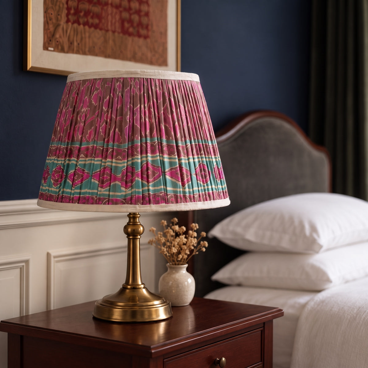 River Stone Luxury Handmade Pleated Cotton UNO Lampshade