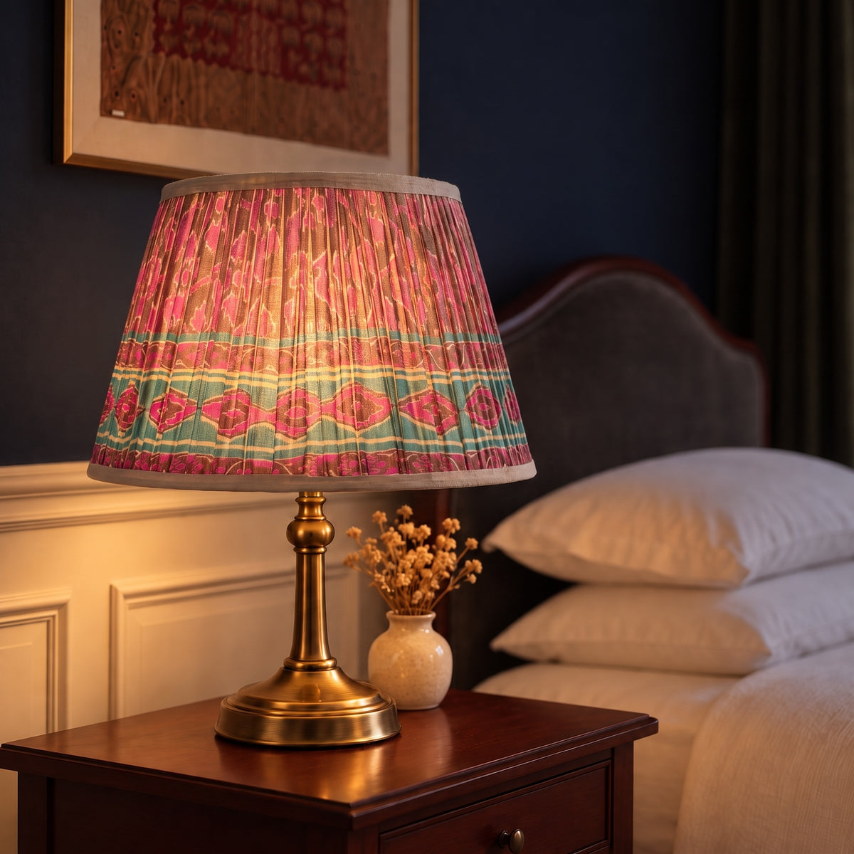 River Stone Luxury Handmade Pleated Cotton UNO Lampshade