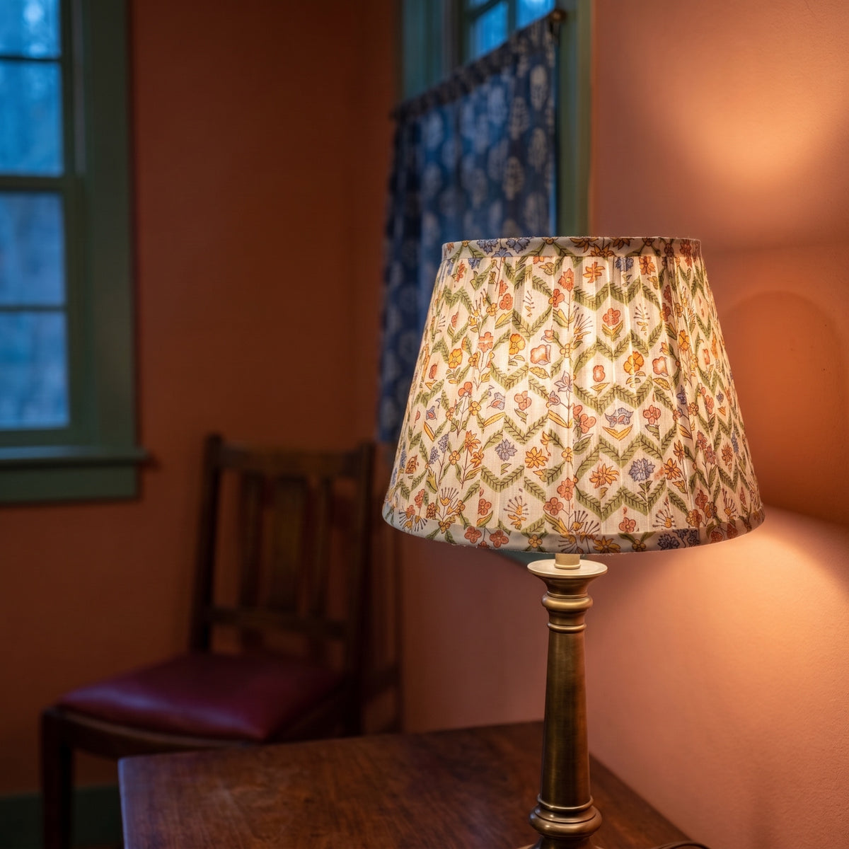 Evening Meadow Luxury Handmade Pleated Cotton UNO Lampshade