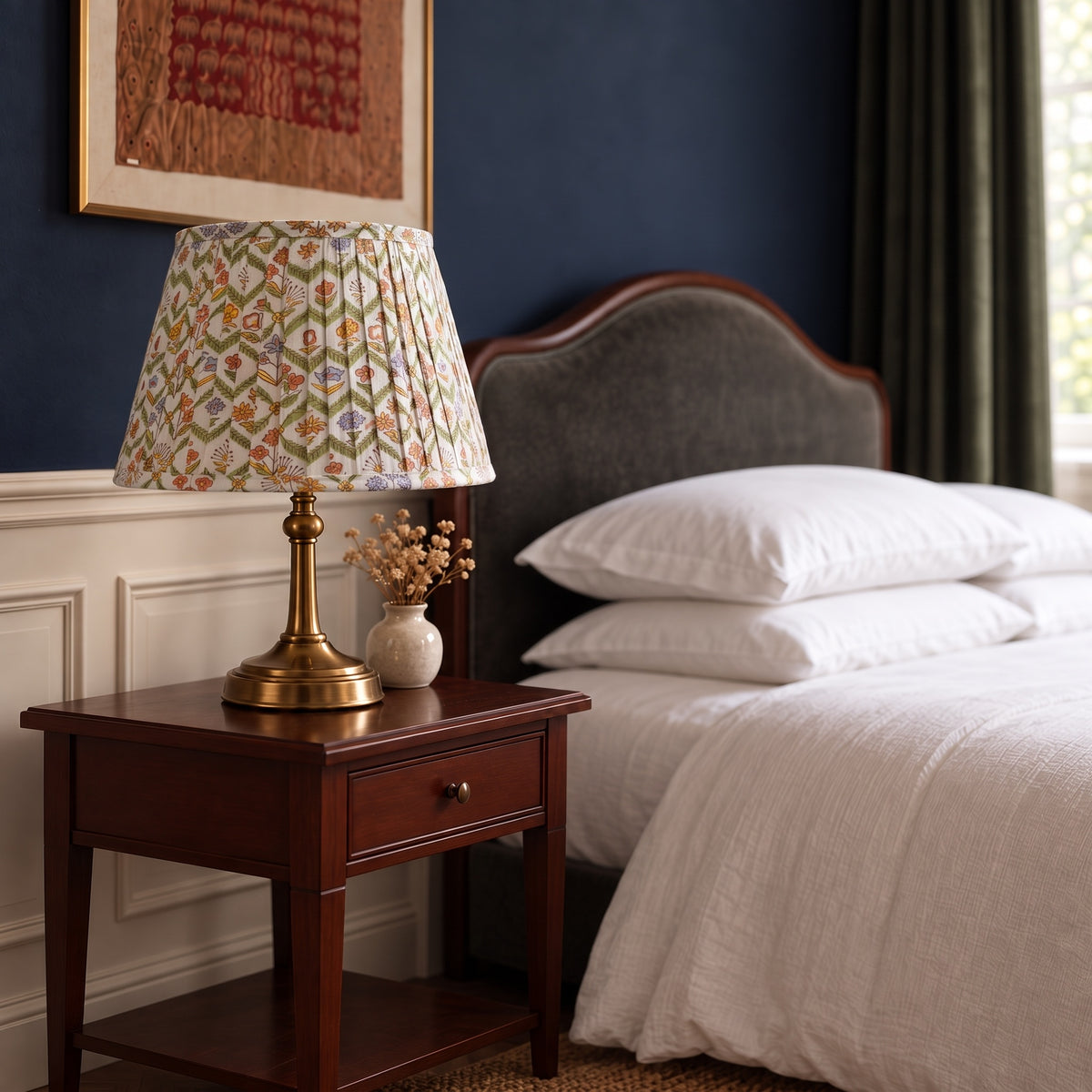 Evening Meadow Luxury Handmade Pleated Cotton UNO Lampshade