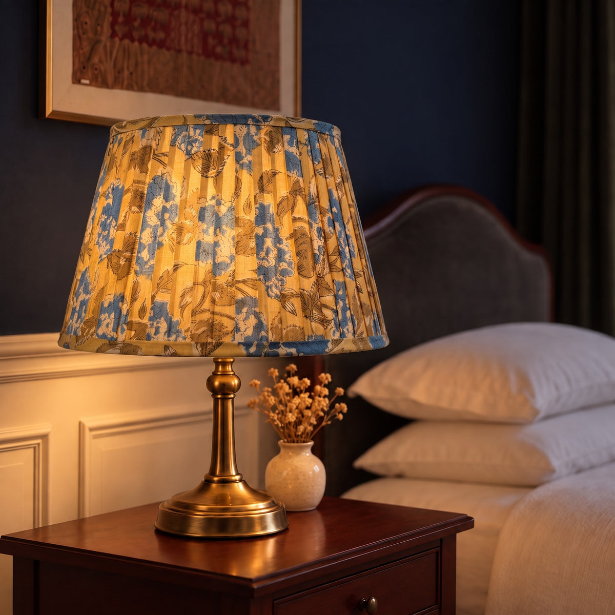 Orchard Song Luxury Handmade Pleated Cotton UNO Lampshade