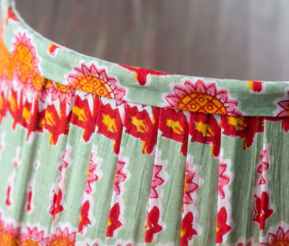 Forest Trail Luxury Handmade Pleated Cotton UNO Lampshade