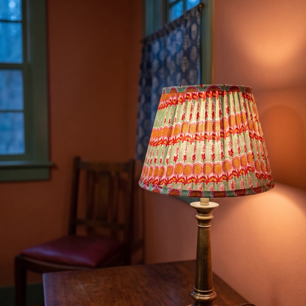 Forest Trail Luxury Handmade Pleated Cotton UNO Lampshade
