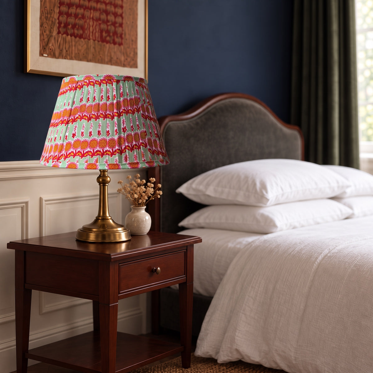 Forest Trail Luxury Handmade Pleated Cotton UNO Lampshade