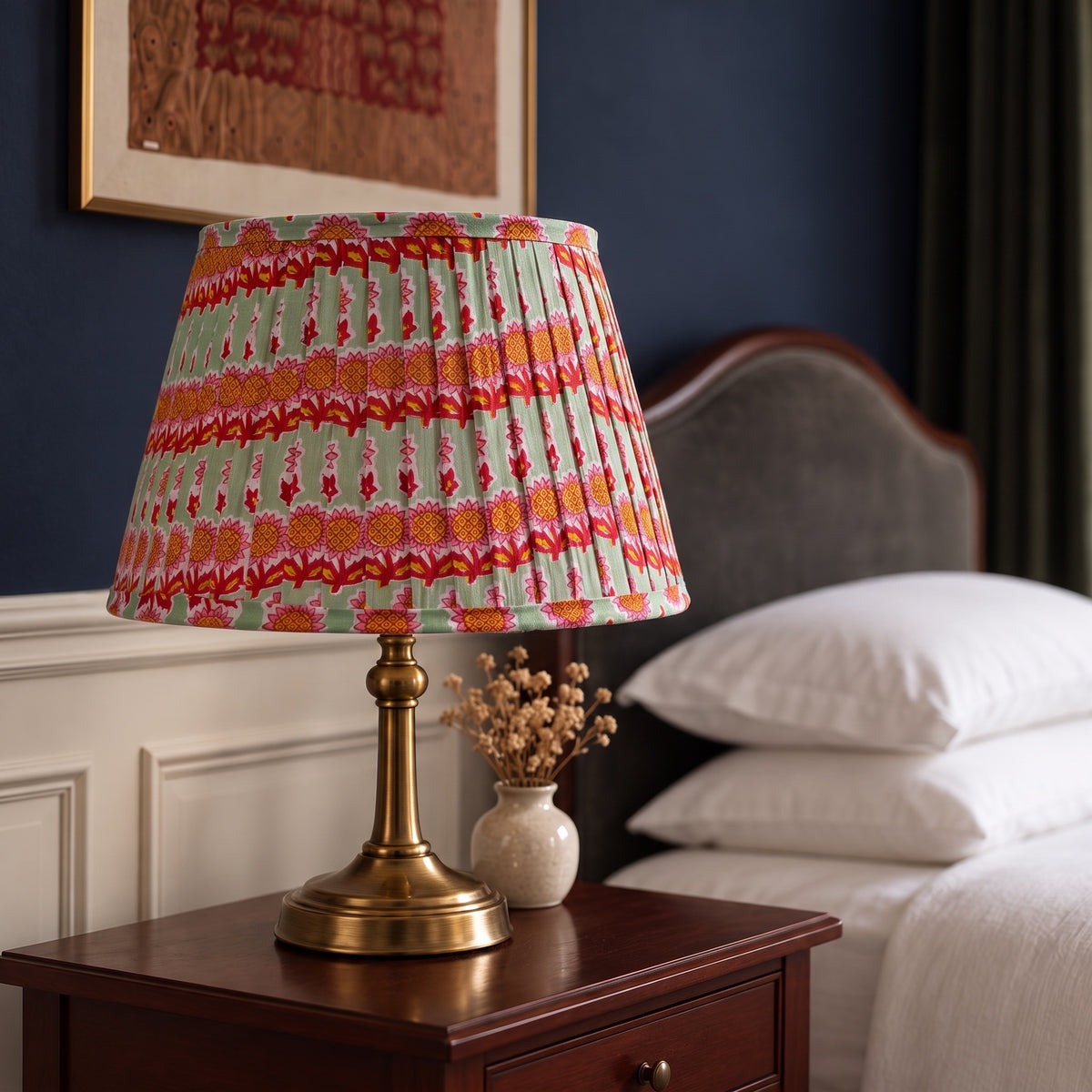 Forest Trail Luxury Handmade Pleated Cotton UNO Lampshade