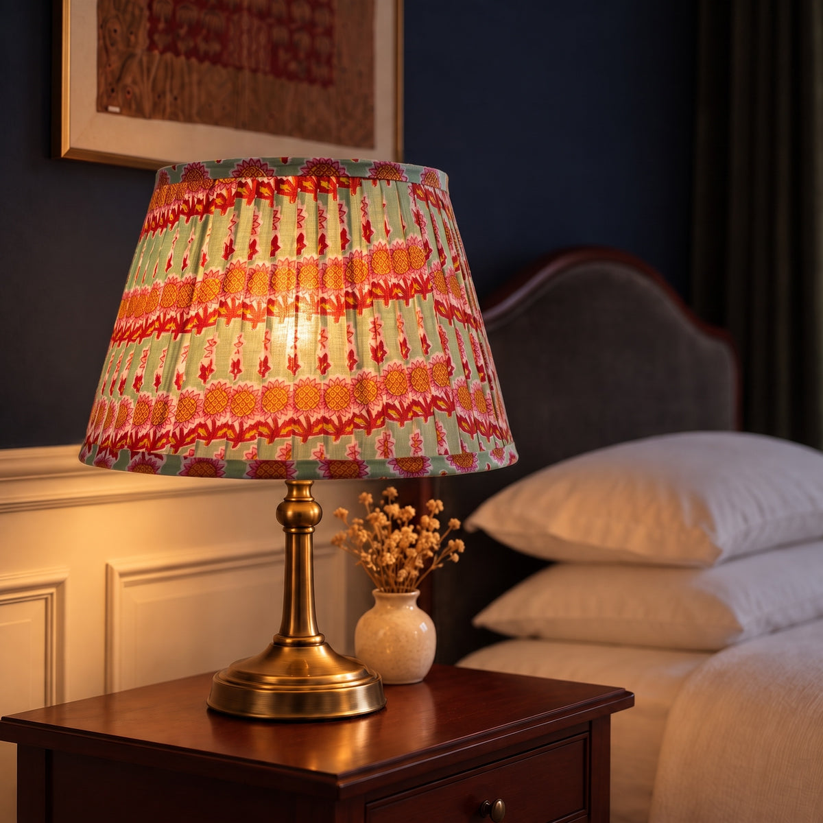 Forest Trail Luxury Handmade Pleated Cotton UNO Lampshade