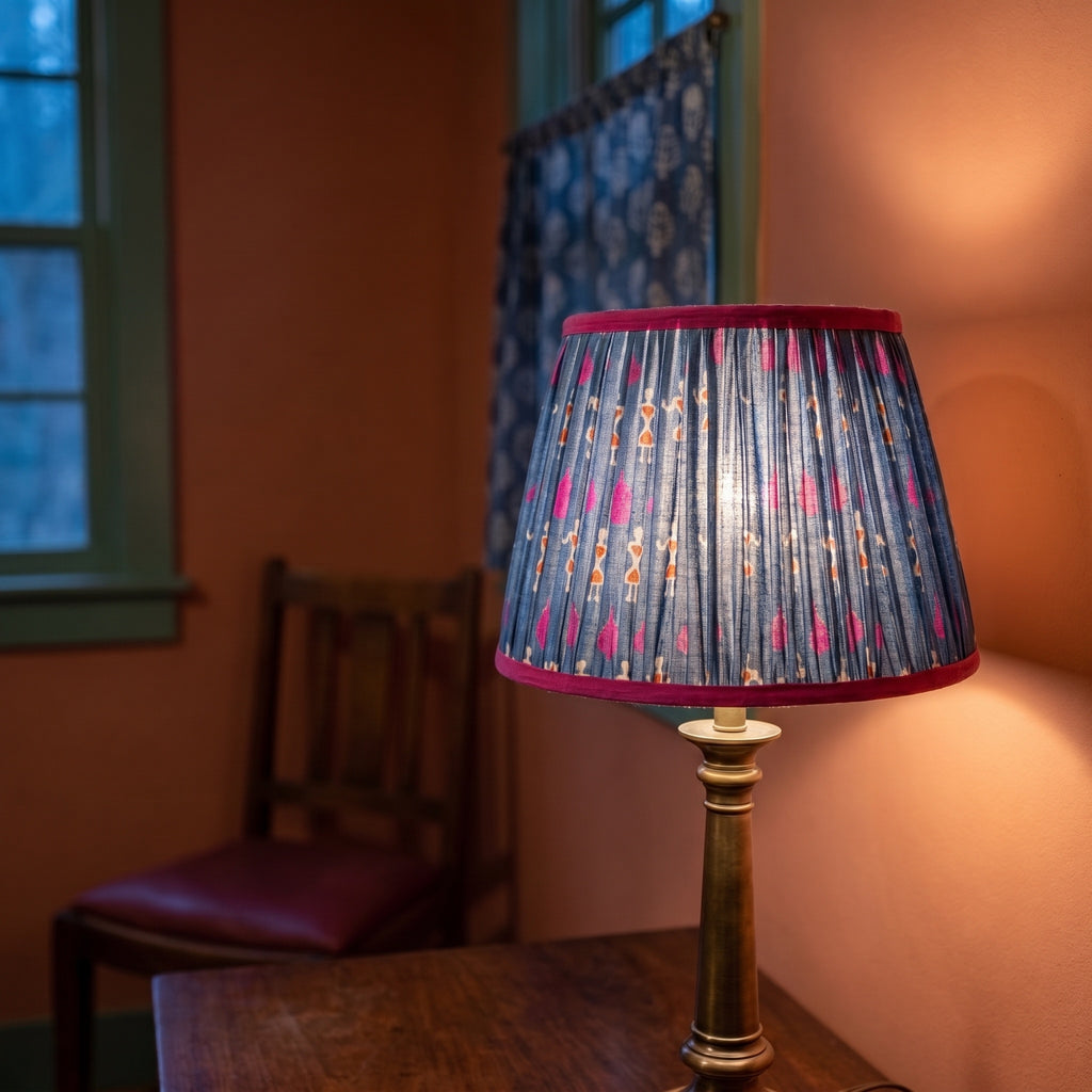 Whisper Meadow Luxury Handmade Pleated Cotton UNO Lampshade