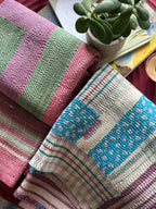Sky Mist Handmade Vintage Bagru Block Print Throw