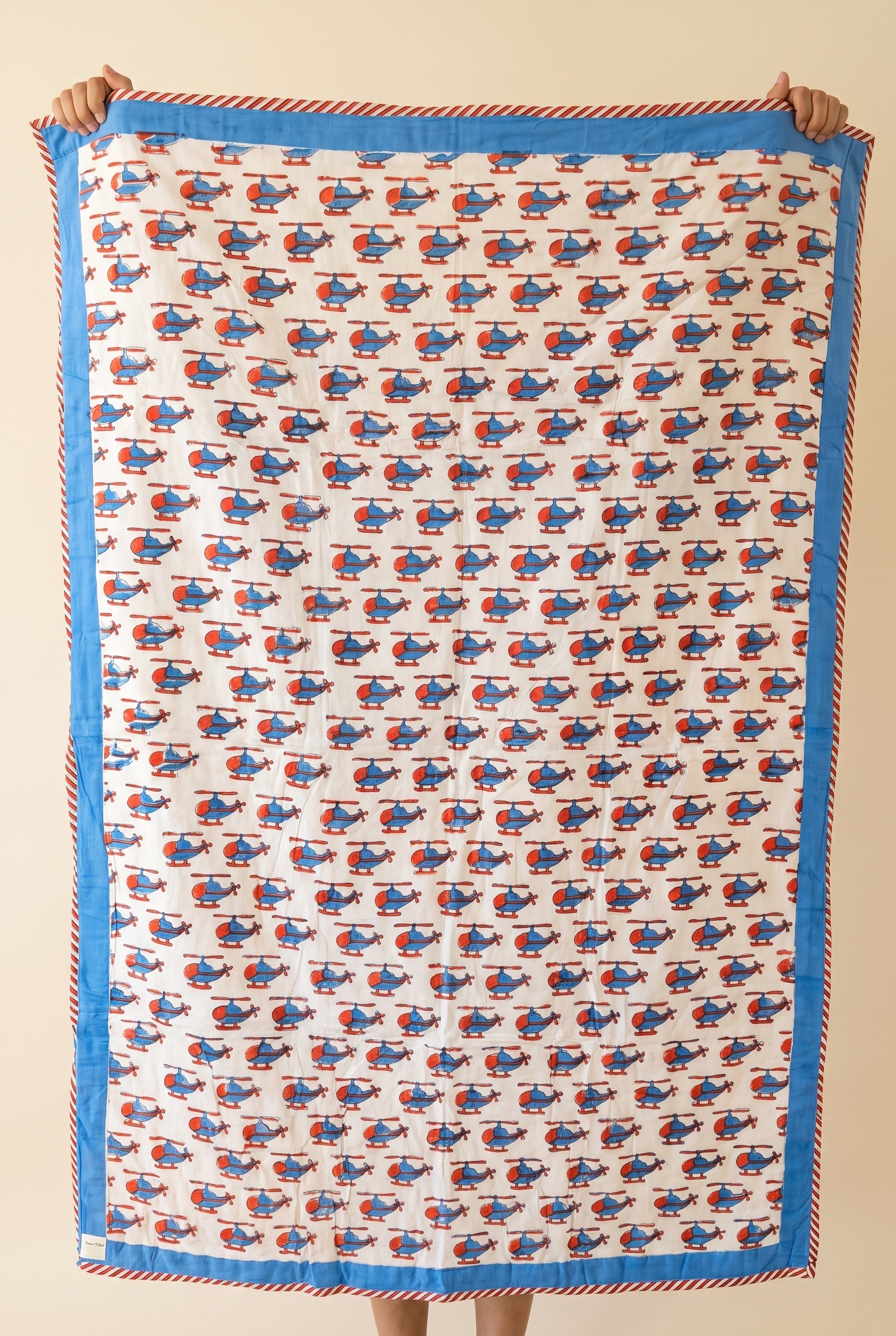 Merveilles volantes - Couverture artisanale pour bébé 100 % coton faite à la main