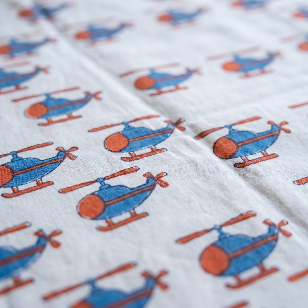 Merveilles volantes - Couverture artisanale pour bébé 100 % coton faite à la main