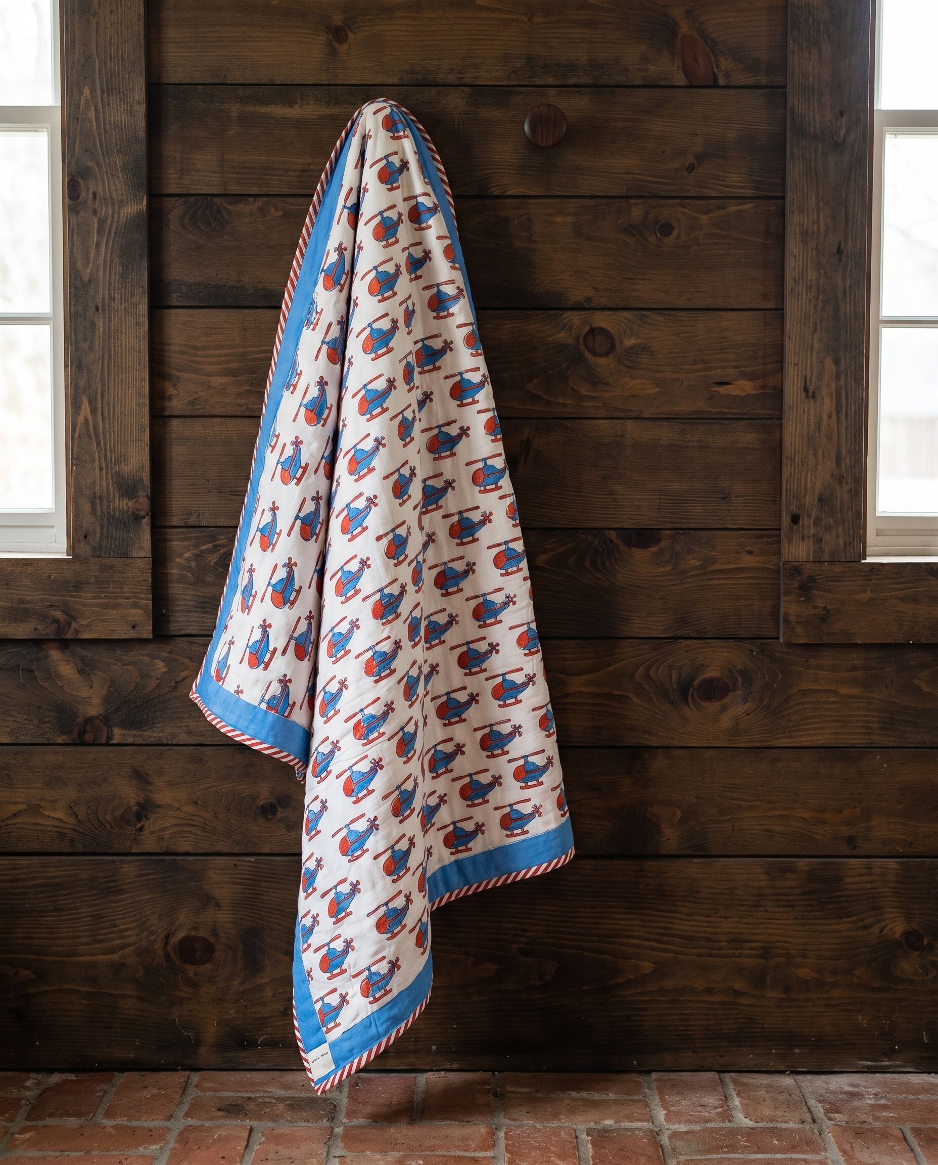 Merveilles volantes - Couverture artisanale pour bébé 100 % coton faite à la main