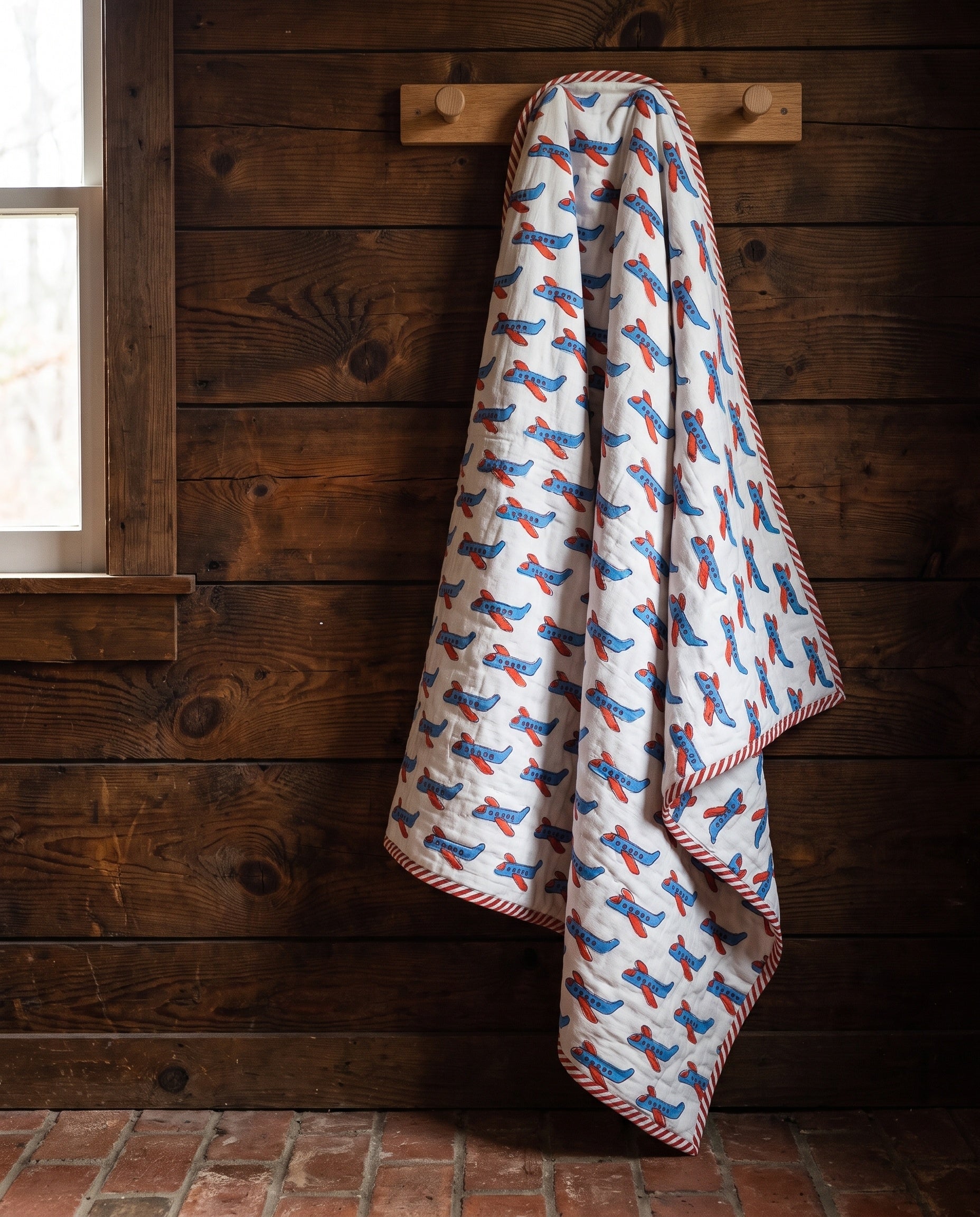 Merveilles volantes - Couverture artisanale pour bébé 100 % coton faite à la main