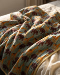 Tippy Toes and Trunks - 100% cotton, Reversible Hand Made Artisnal Baby Quilt