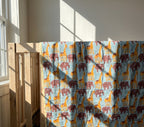 Tippy Toes and Trunks - 100% cotton, Reversible Hand Made Artisnal Baby Quilt