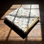 Tippy Toes and Trunks - 100% cotton, Reversible Hand Made Artisnal Baby Quilt