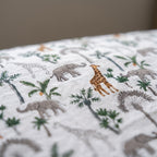 Tippy Toes and Trunks - 100% cotton, Reversible Hand Made Artisnal Baby Quilt