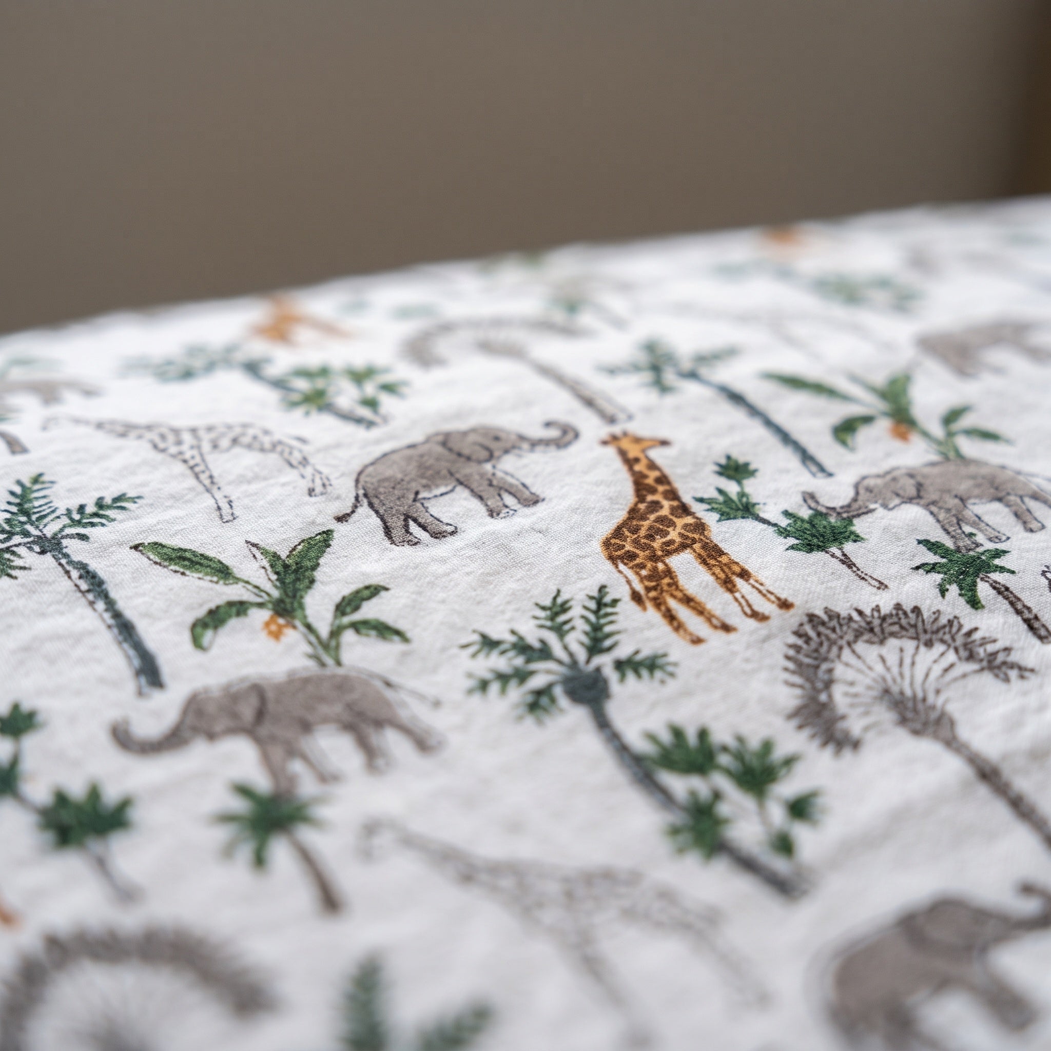 Tippy Toes and Trunks - 100% cotton, Reversible Hand Made Artisnal Baby Quilt