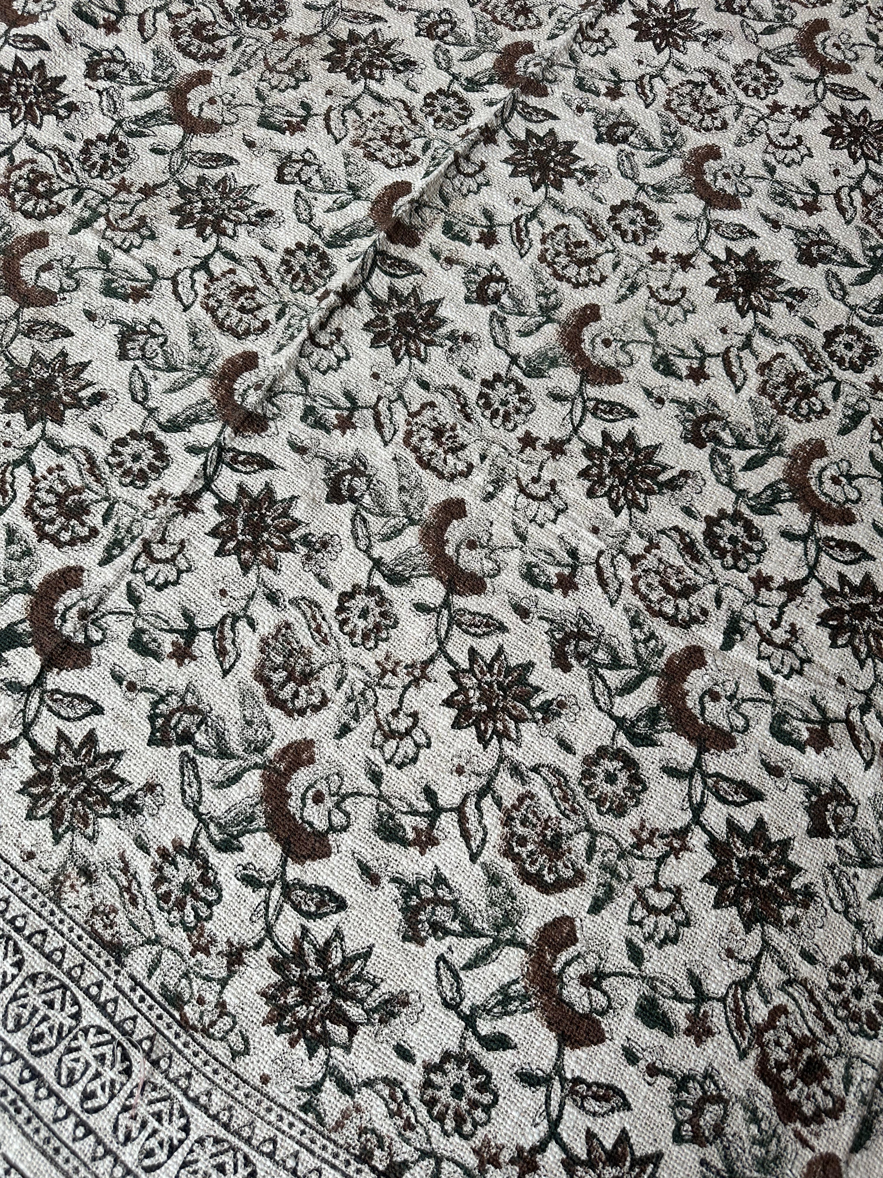 Jangal Hand Block Print cotton Bedspread