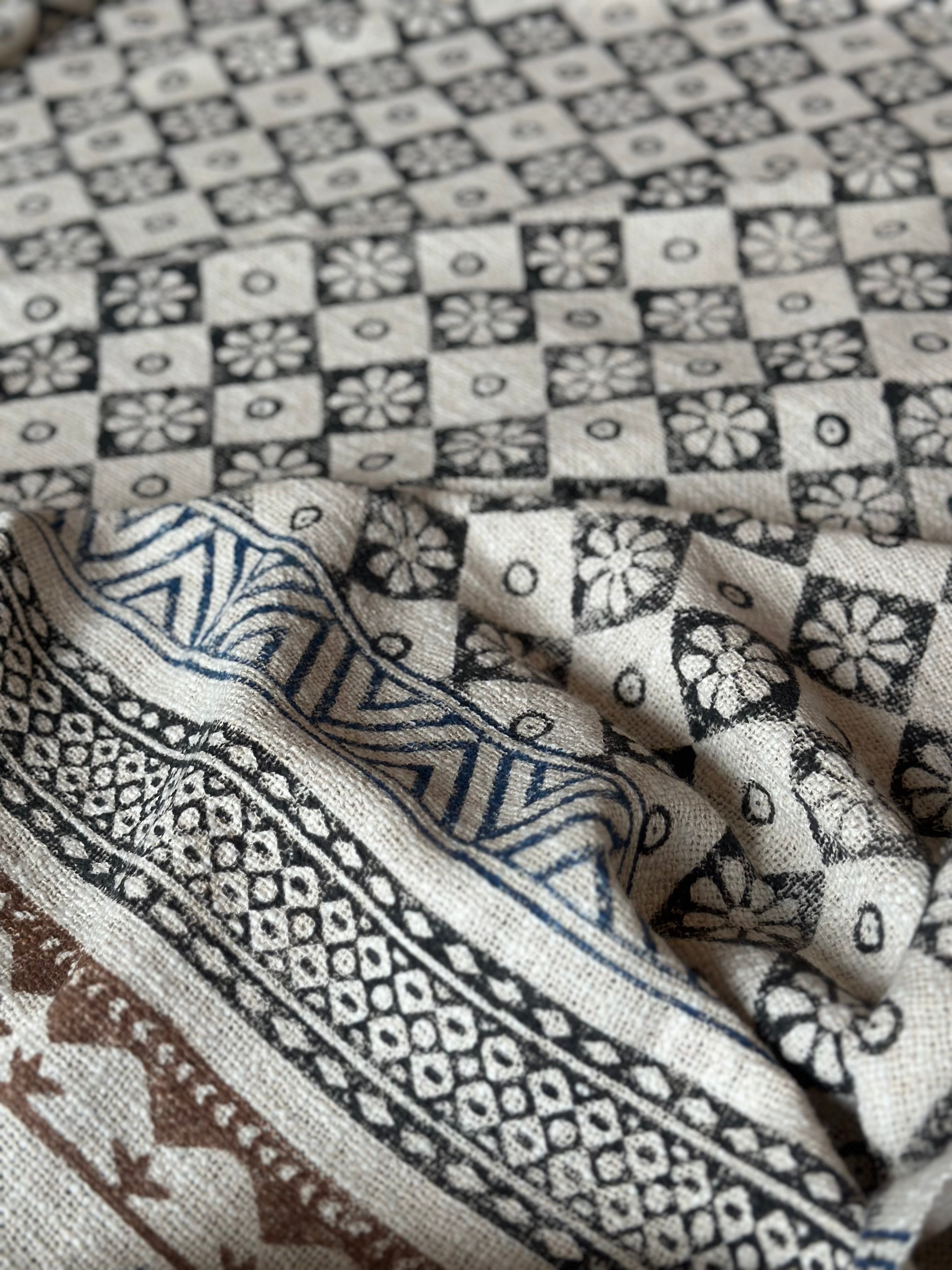 Khandar Hand Block Print Cotton Bedspread