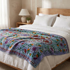 Quiet Passage Luxury Vintage Suzani Kantha Throw
