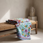 Quiet Passage Luxury Vintage Suzani Kantha Throw