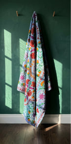 Quiet Passage Luxury Vintage Suzani Kantha Throw