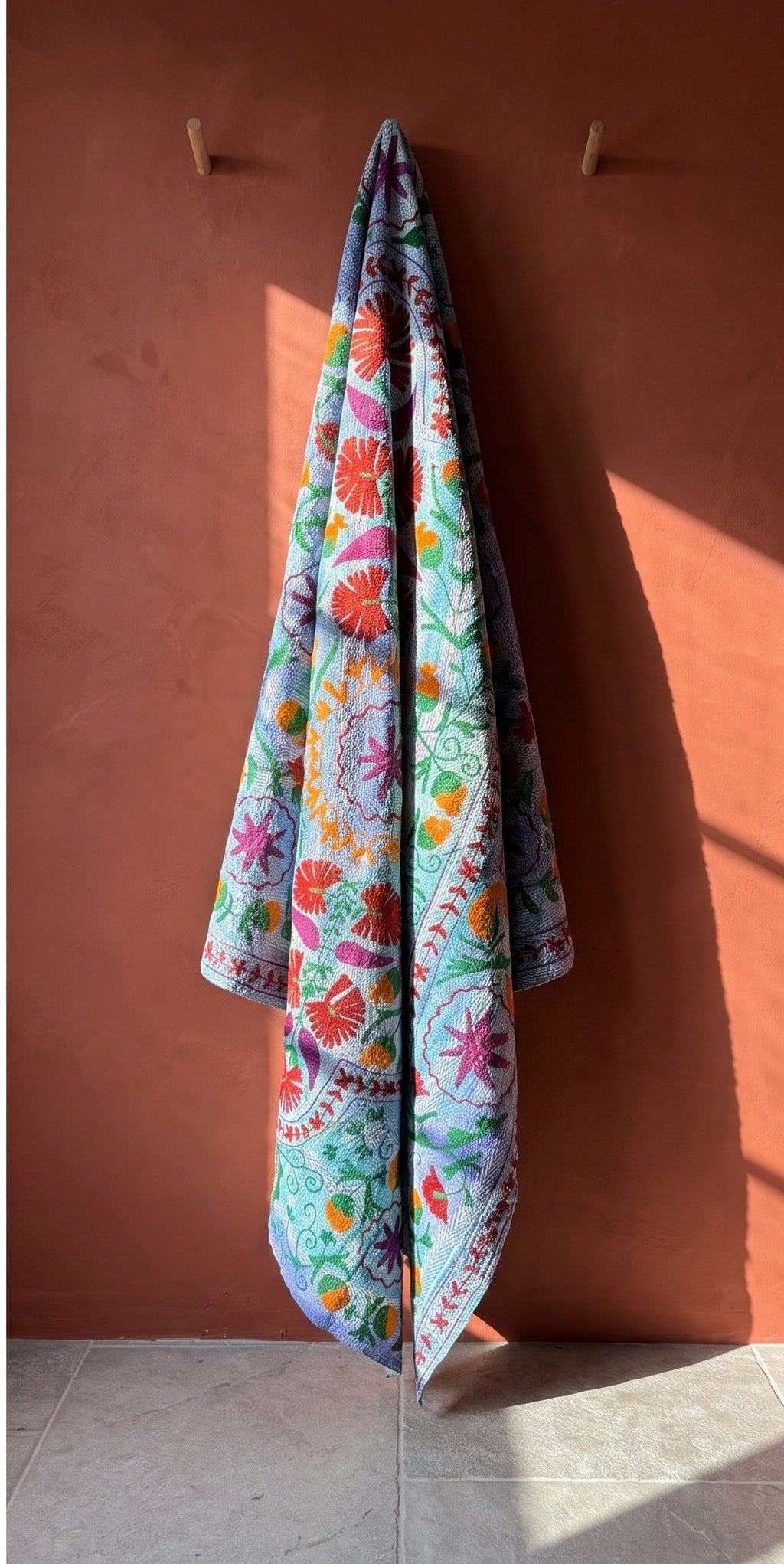 Quiet Passage Luxury Vintage Suzani Kantha Throw