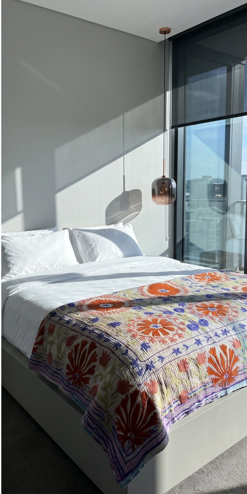 Meadow Tide Luxury Vintage Suzani Kantha Throw