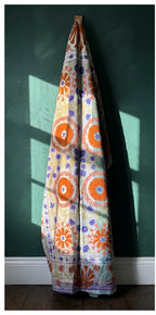 Meadow Tide Luxury Vintage Suzani Kantha Throw