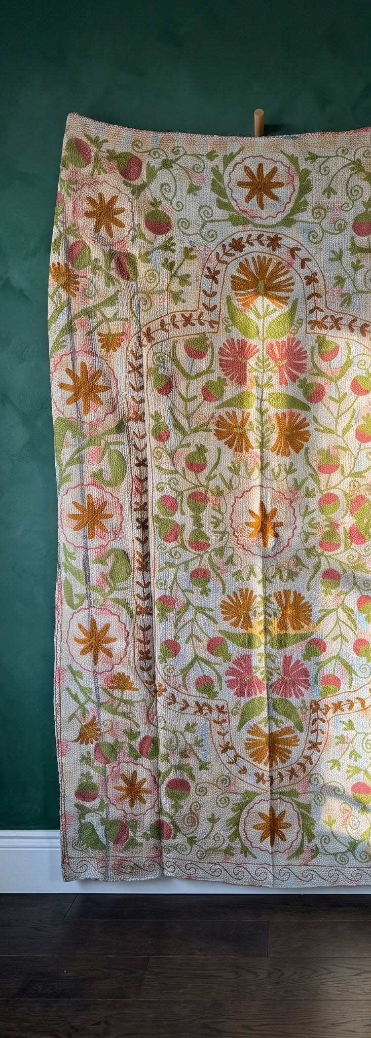 Soft Whisper Luxury Vintage Suzani Kantha Throw