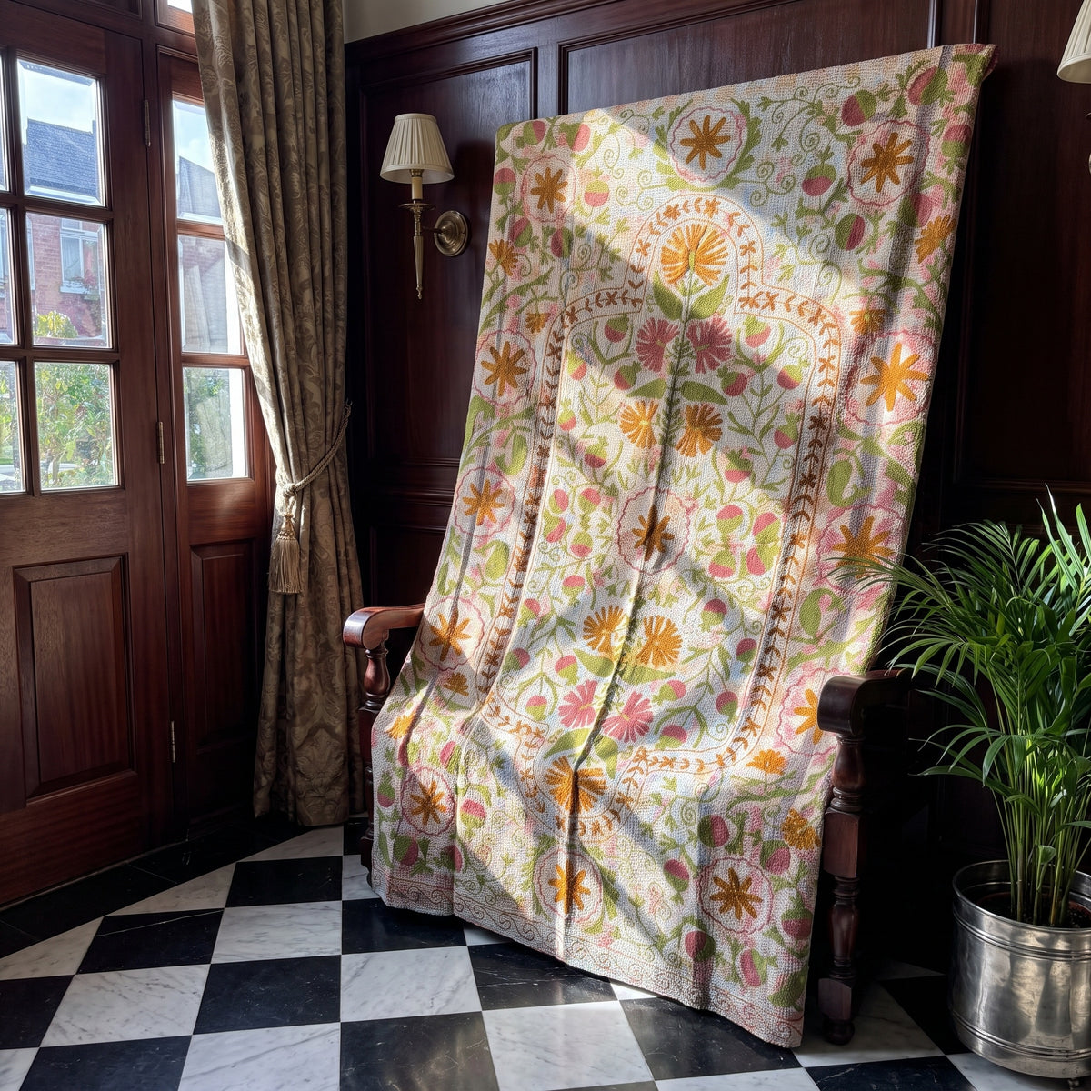 Soft Whisper Luxury Vintage Suzani Kantha Throw
