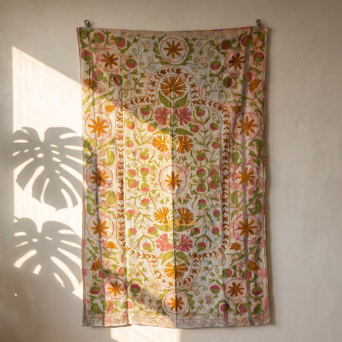 Soft Whisper Luxury Vintage Suzani Kantha Throw