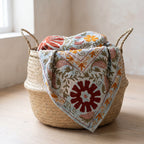 Woven Story Luxury Vintage Suzani Kantha Throw