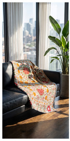 Woven Story Luxury Vintage Suzani Kantha Throw
