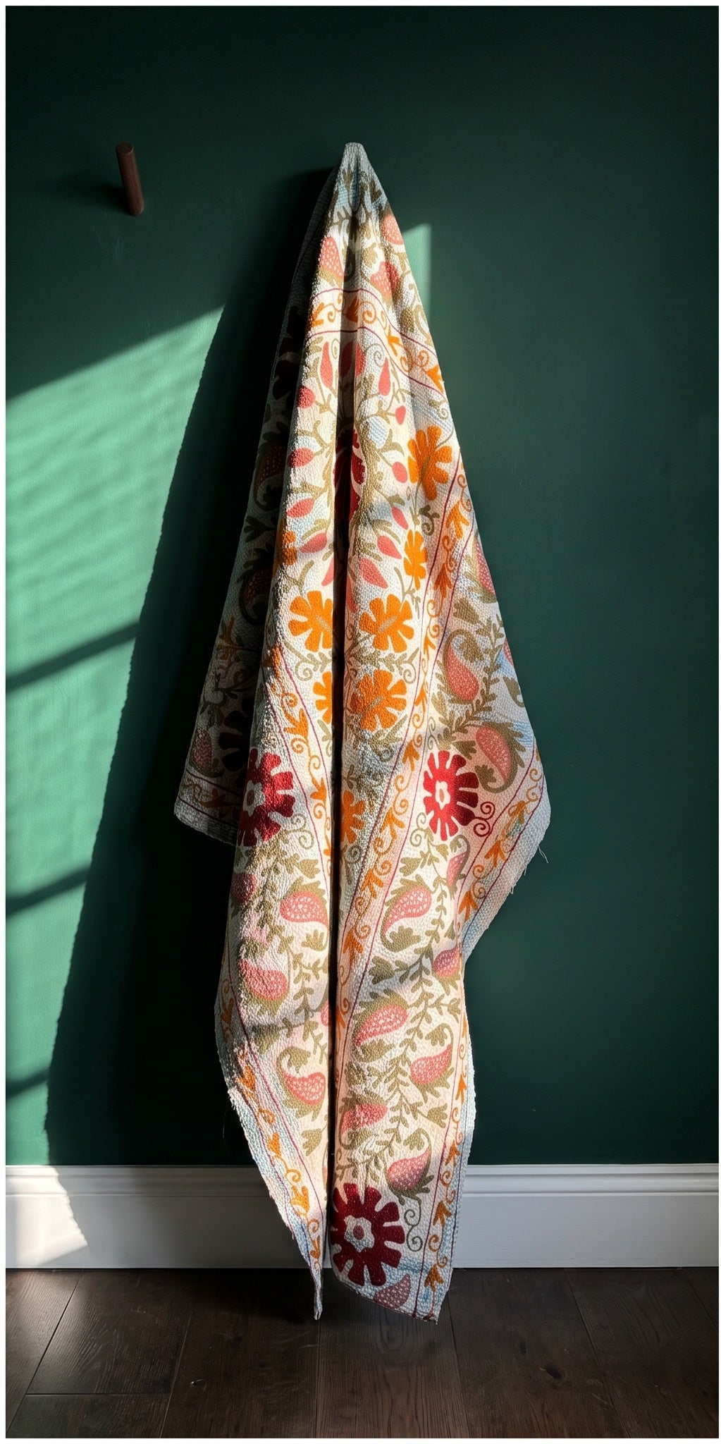 Woven Story Luxury Vintage Suzani Kantha Throw